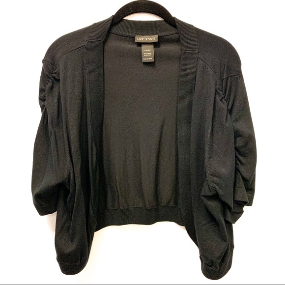 Lane Bryant Sweaters - Lane Bryant Ruched Sleeve Cropped Cardigan
